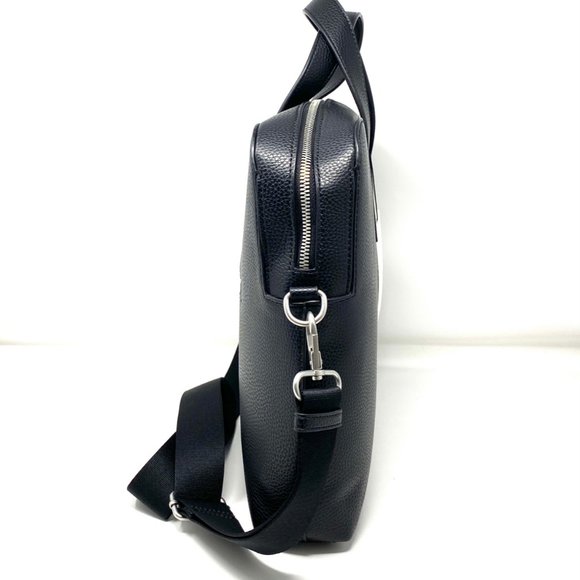 Calvin Klein Men Bag Case 4640 0400 001 Laptop Sleeve Business Black Leather Zip - Picture 2 of 6